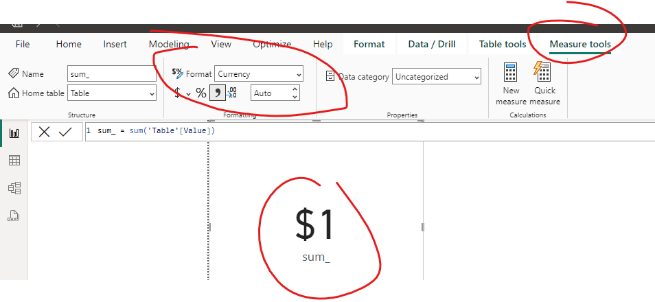 Currency visual AND Whole Number visual on same sh... - Microsoft ...