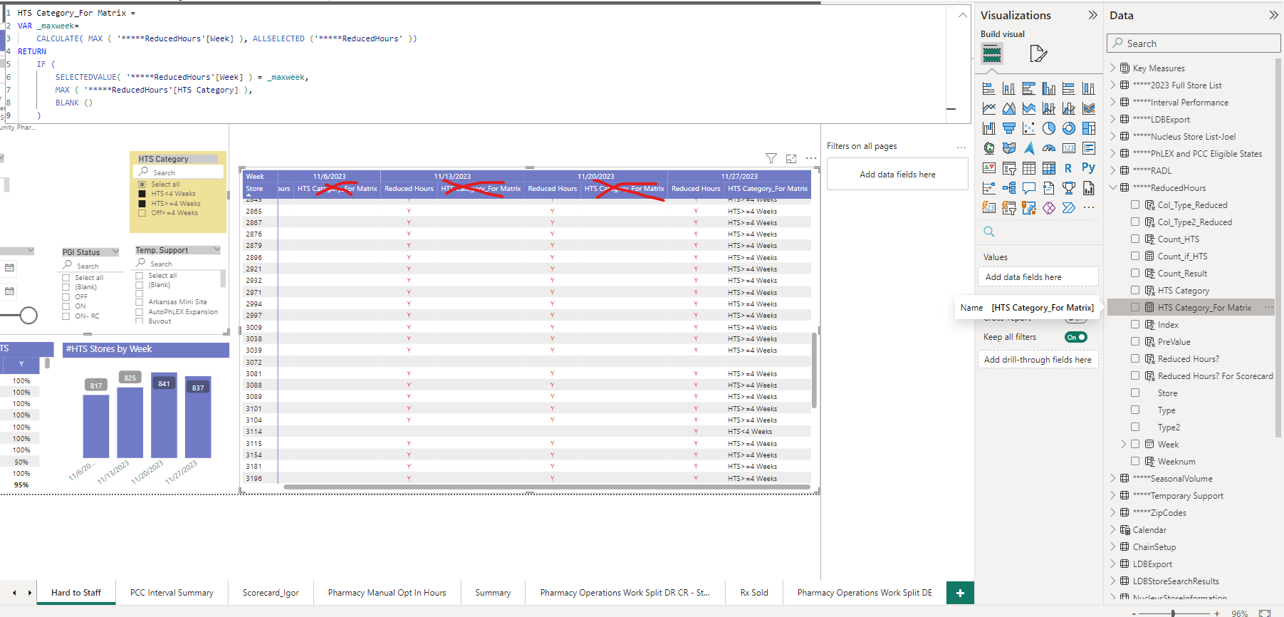 Hide specific values in matrix - Microsoft Fabric Community