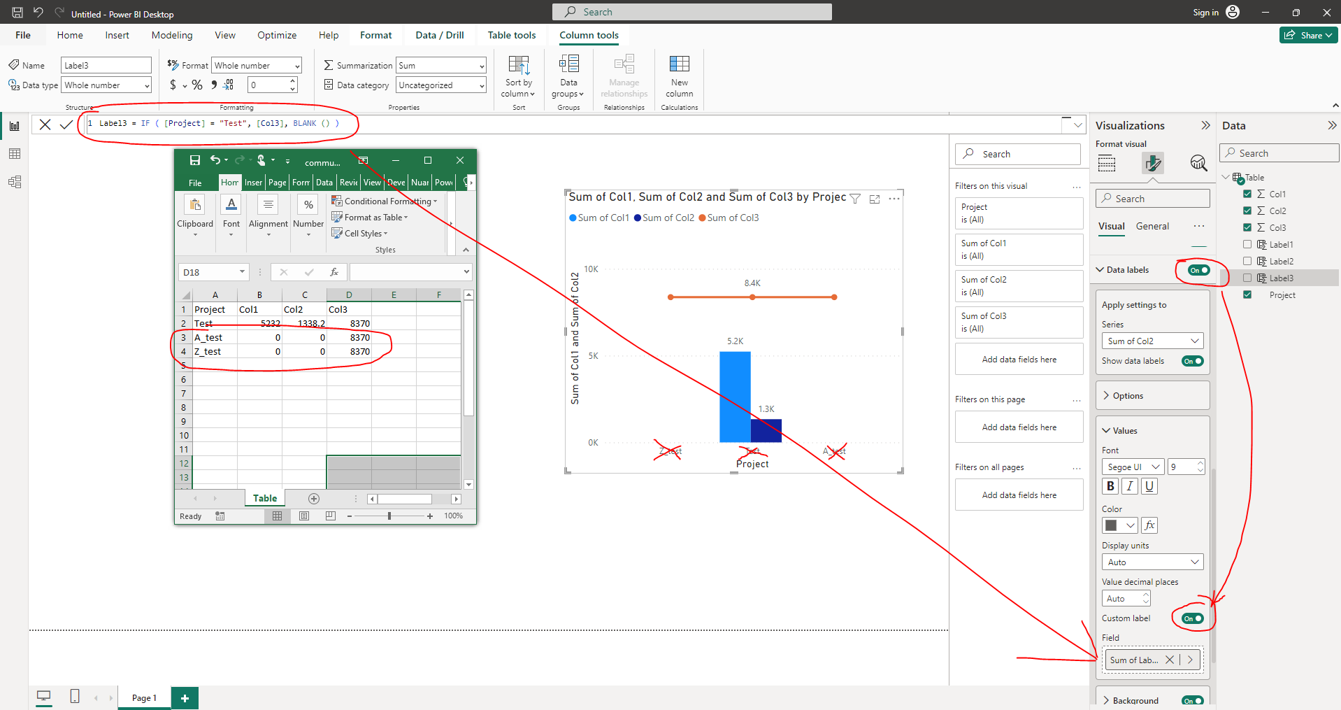 Line and clustered column chart - make line with o... - Microsoft ...