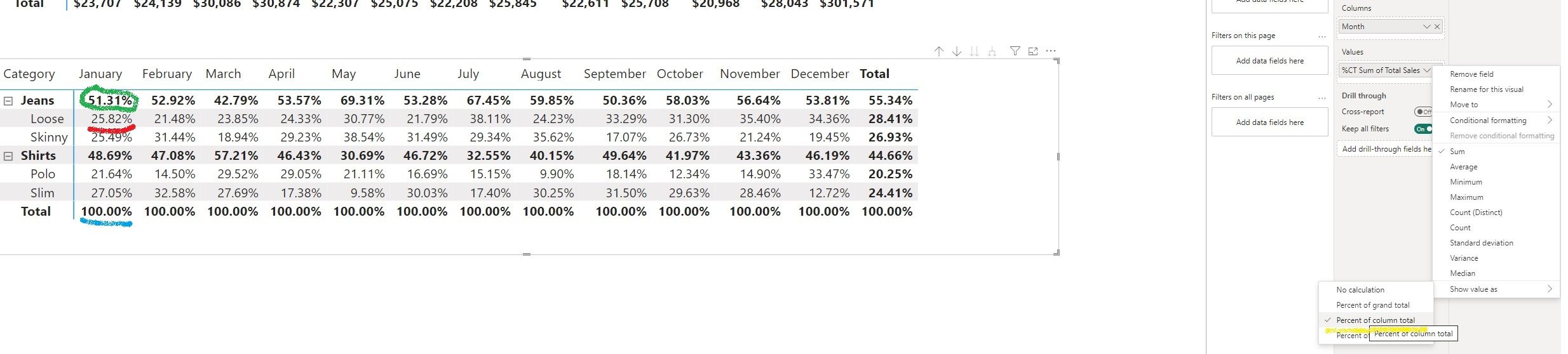 Solved: Subtotal calculation in matrix visual - Microsoft Fabric Community