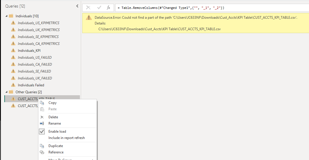 Excel Source Files - Trying to refresh from local ... - Microsoft ...