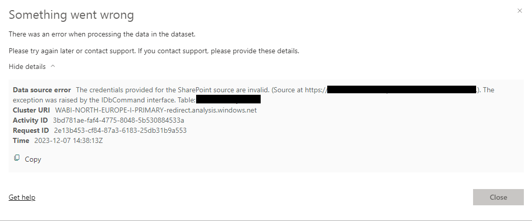 Data Source Credentials - External Sharepoint - Microsoft Fabric Community