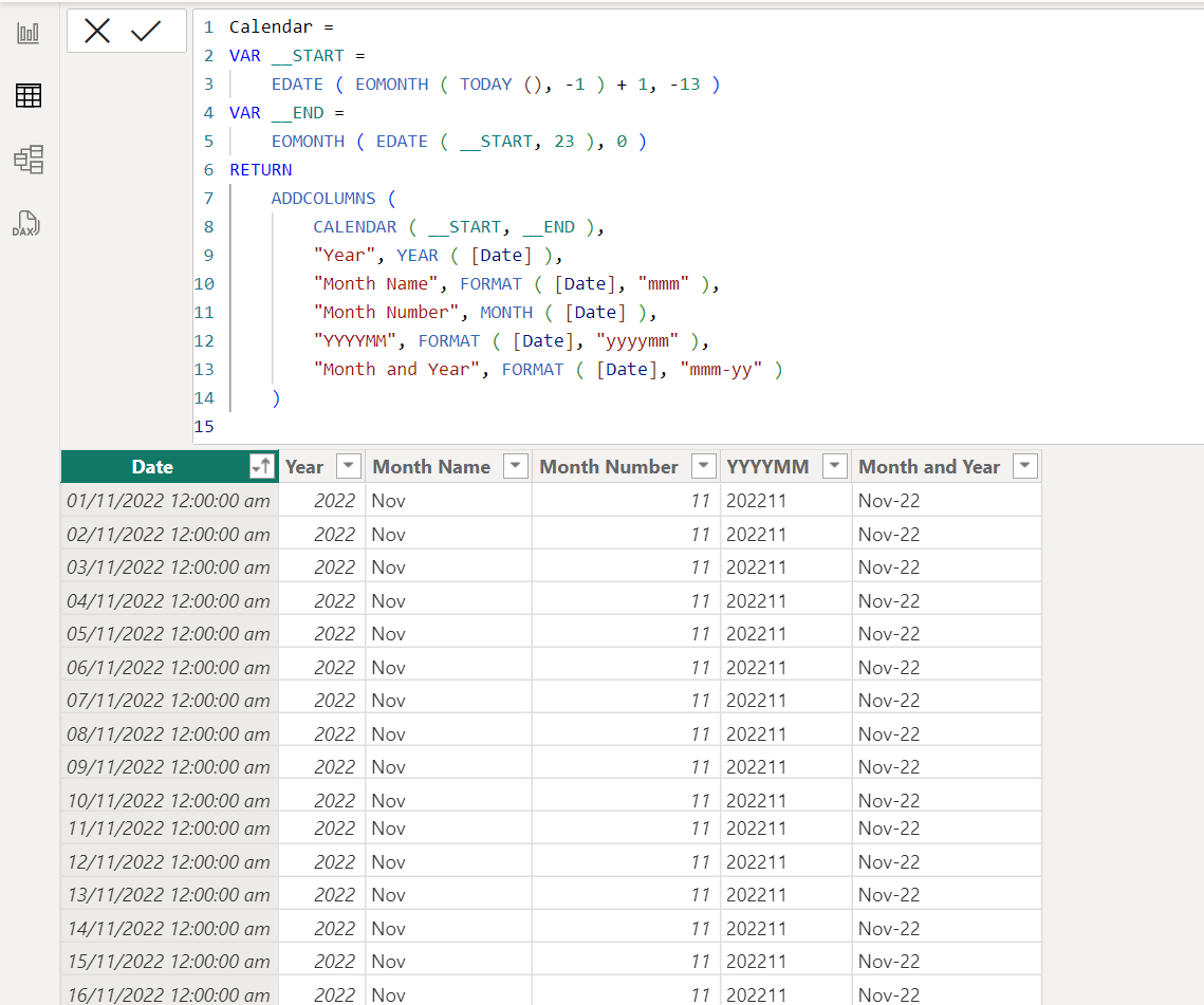 Solved Dynamic Calendar Table 24 Months In Past And Futur