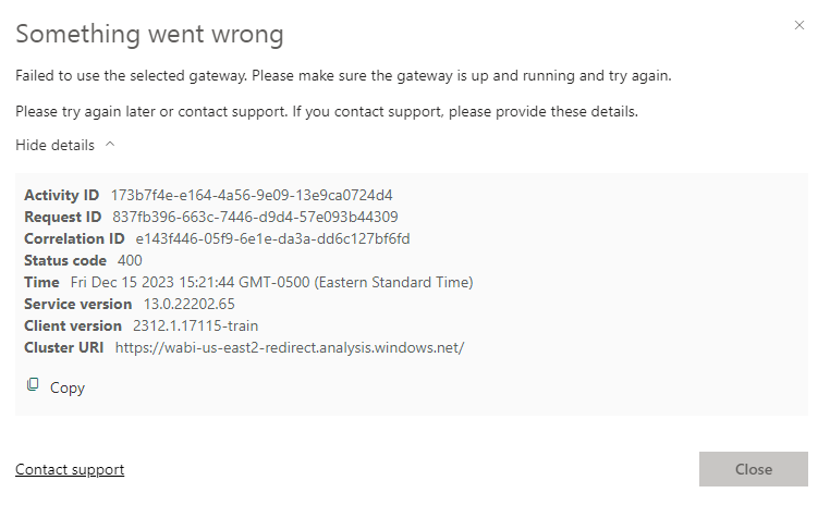Publishing a DirectQuery Dashboard through Gateway... - Microsoft ...