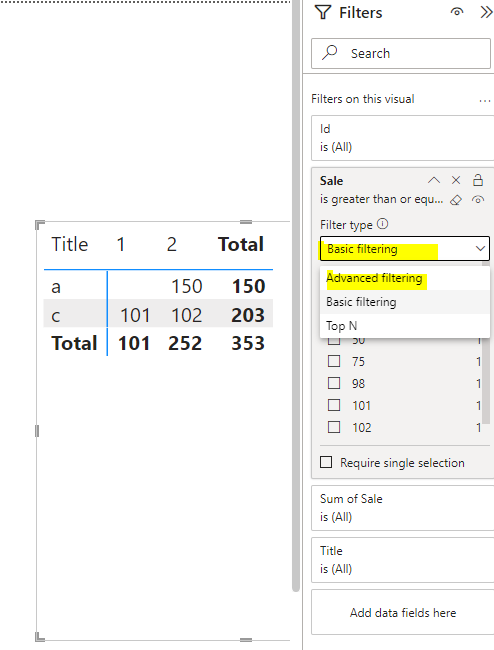 Filter not applied at correct level in Matrix - Microsoft Fabric Community