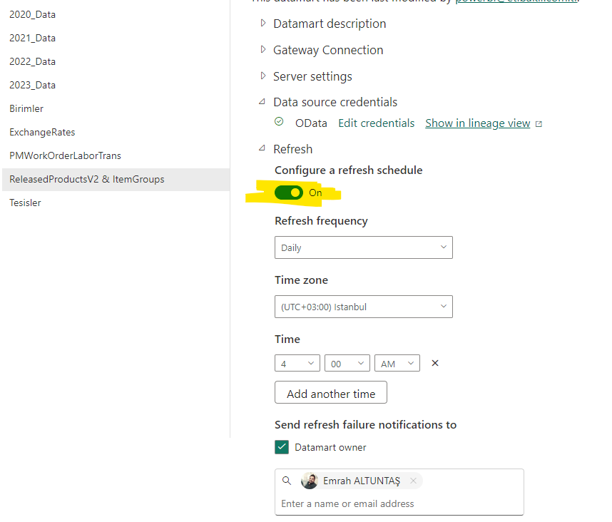 Power BI service scheduled refresh not ticked - Microsoft Fabric Community