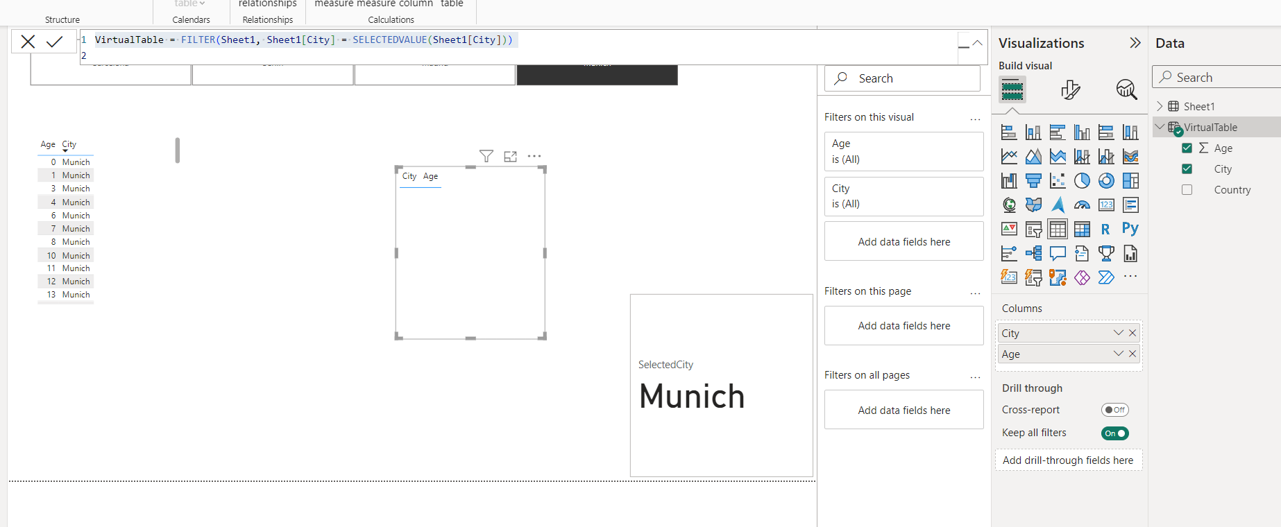 create virtual table based on slicer value - Microsoft Fabric Community