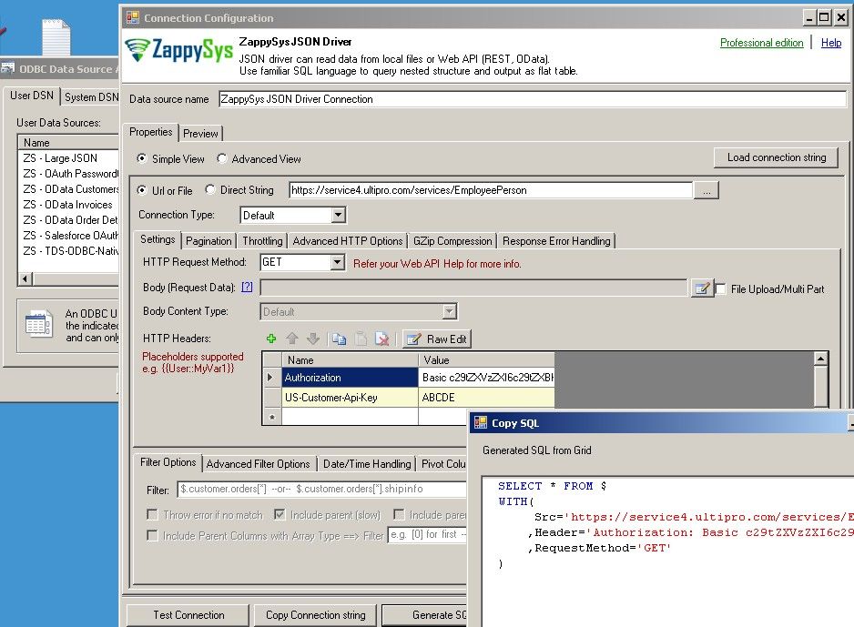 Step-1 : Create your ODBC DSN to call REST API or read JSON / XML data