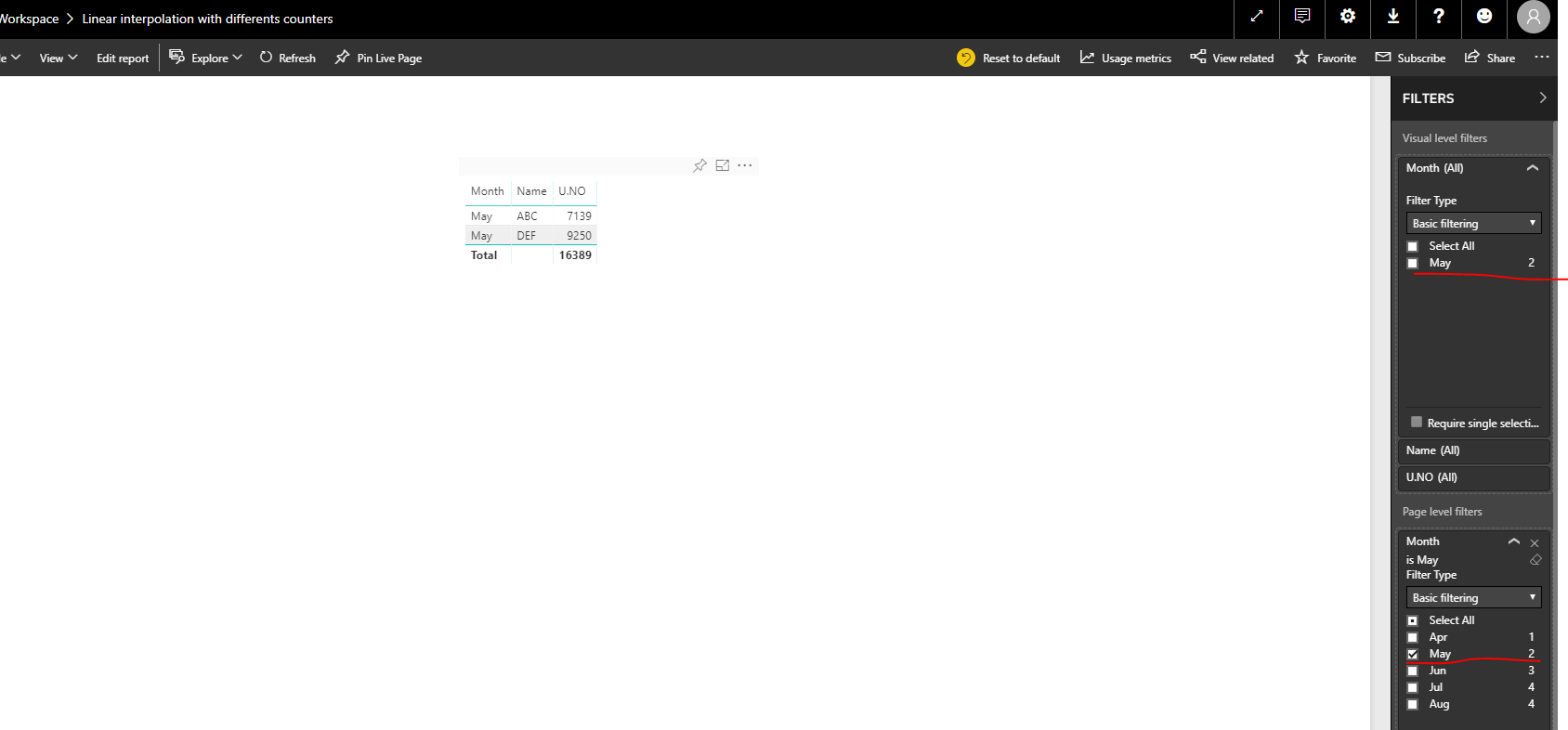Filters under Page level filter not talking to eac... - Microsoft ...