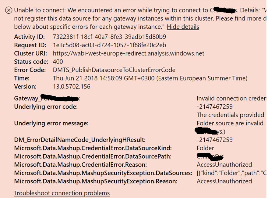 Gateway error - Microsoft Fabric Community