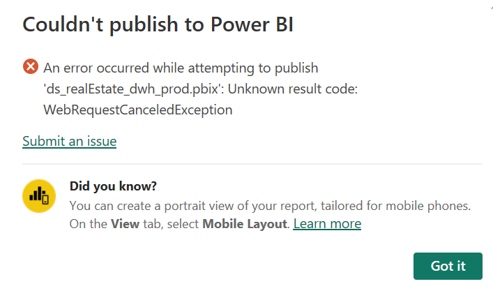 cannot publish - Microsoft Fabric Community