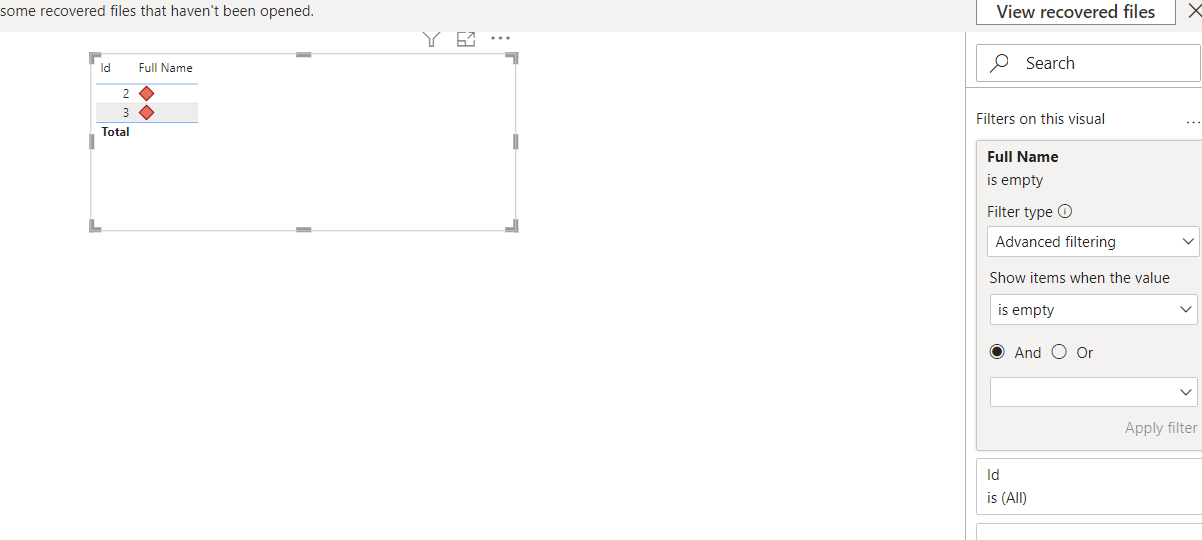 Filter isn't working for my table - Microsoft Fabric Community