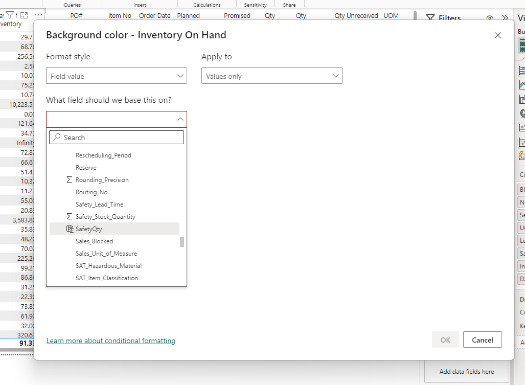 How to show conditional format in table compared t... - Microsoft ...
