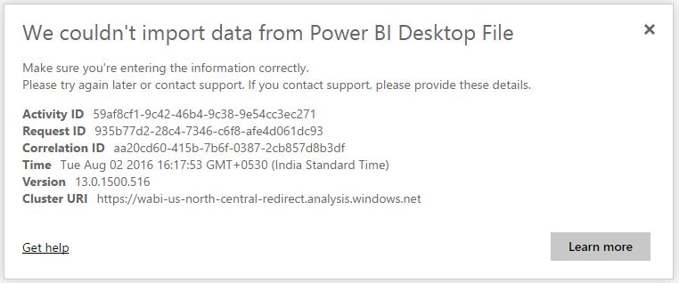 Unable to upload the Power Bi file. Kindly suggest - Microsoft Fabric ...