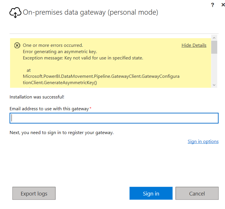 Solved: On permises data gateway (Personal mode) Effor - Microsoft ...