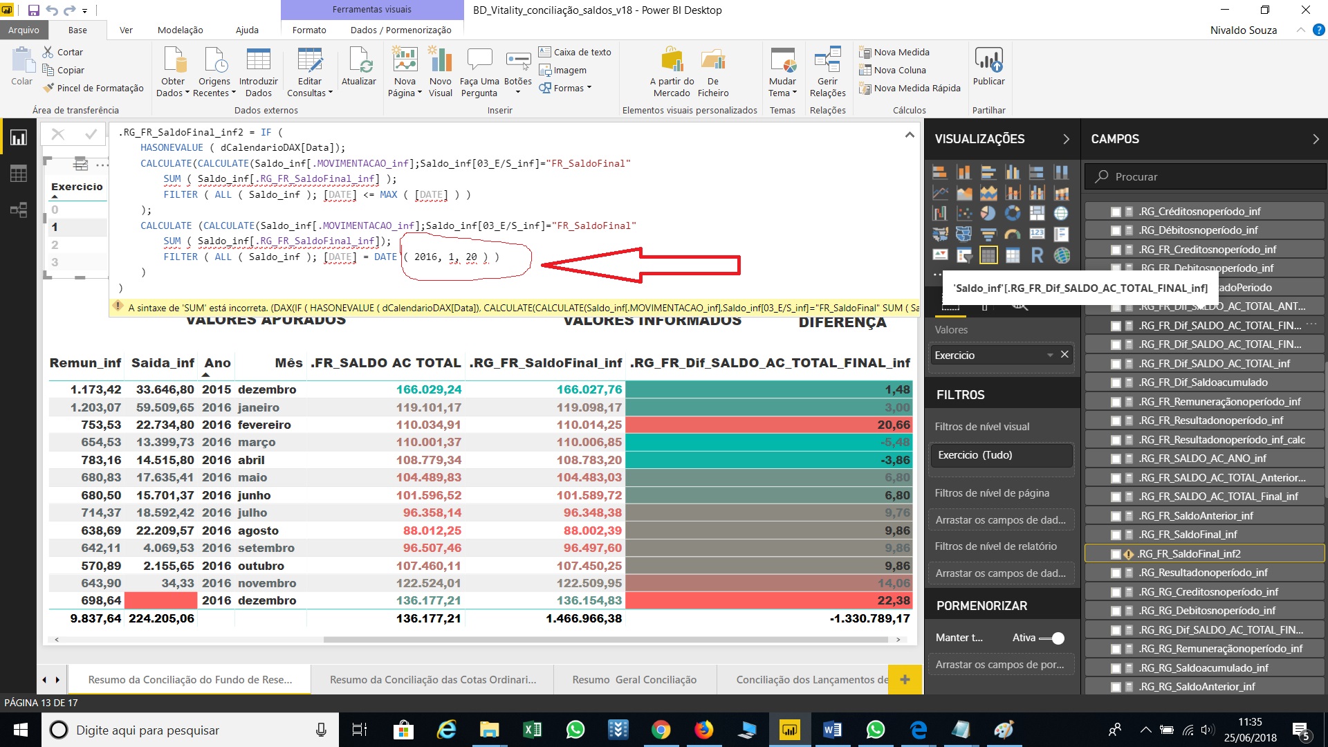 ERROR IN THE TOTALIZATION OF THE ACCUMULATED BALAN... - Microsoft ...