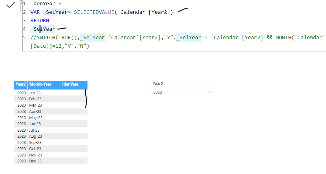 Solved: SELECTEDVALUE on a slicer returning Blank - Microsoft Fabric ...