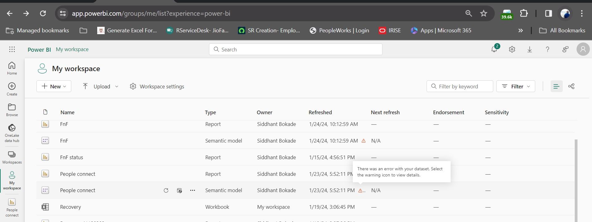 Solved: Excel data refresh error - Microsoft Fabric Community
