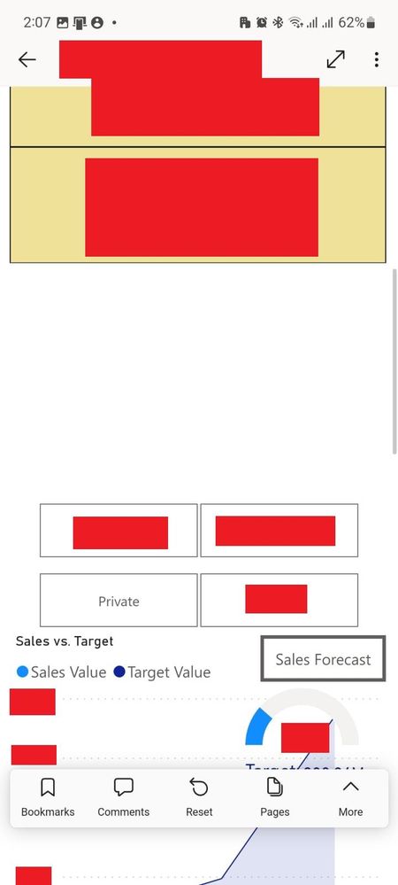 Power BI mobile app - where the date timeline visual is blank
