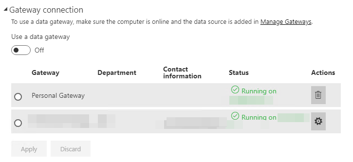 Enterprise Gateway - Changing data source from map... - Microsoft ...