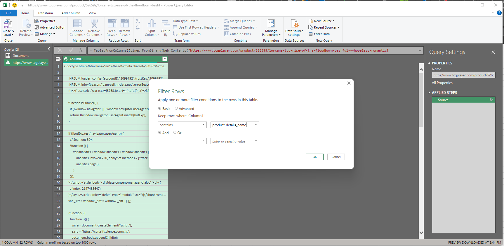 Pulling live data - filtering problem - Microsoft Fabric Community