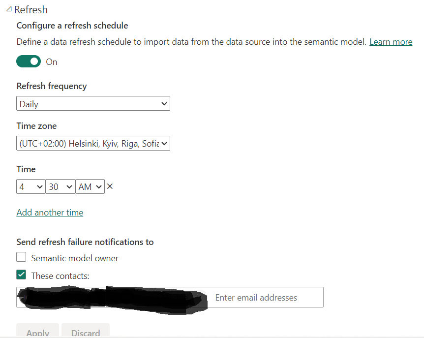 Unable reschedule refresh - Microsoft Fabric Community