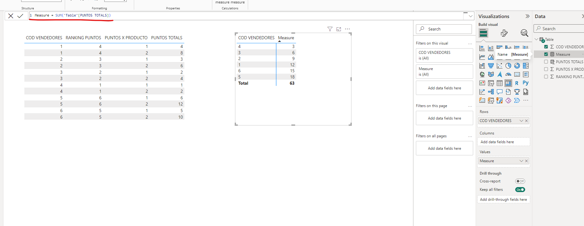 Sum Values base on Matrix Points - Microsoft Fabric Community