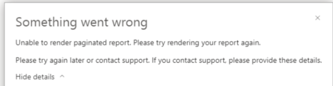 Paginated reports not rendering in Power BI Servic... - Microsoft ...