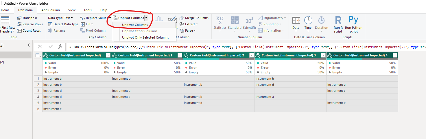 Link Columns as one data source - Microsoft Fabric Community