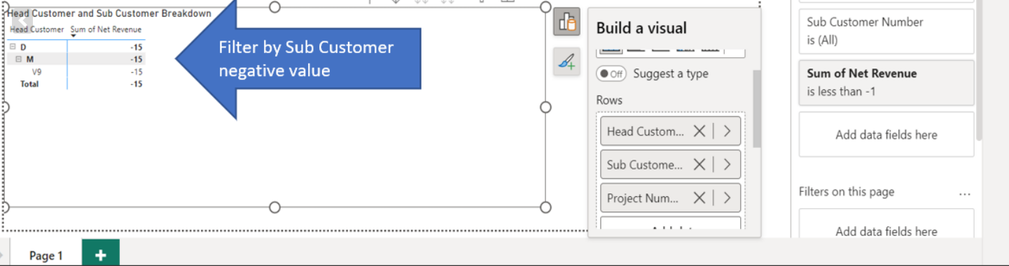 Filter Matrix by Negative Value Based on Subtotal ... - Microsoft ...