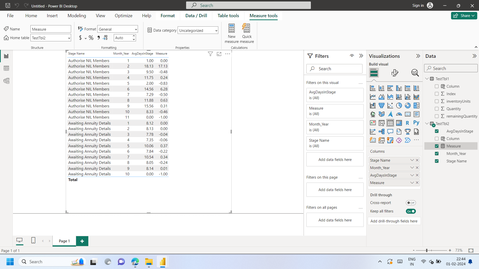 Get Previous Value at Table visual by DAX - Microsoft Fabric Community