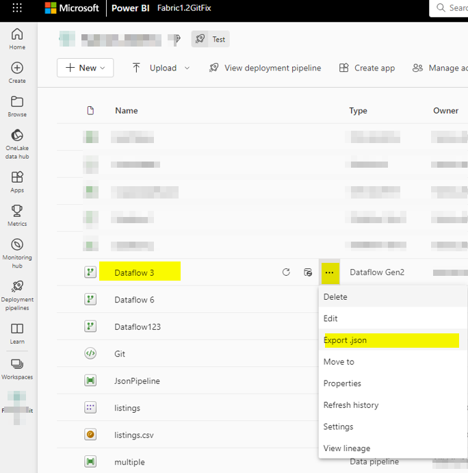BUG::export JSON for DFg2 - Microsoft Fabric Community