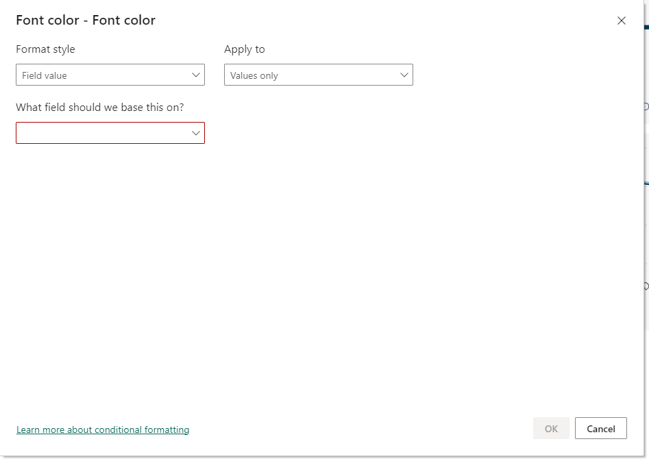 Solved: Conditional field value does not work - Microsoft Fabric Community