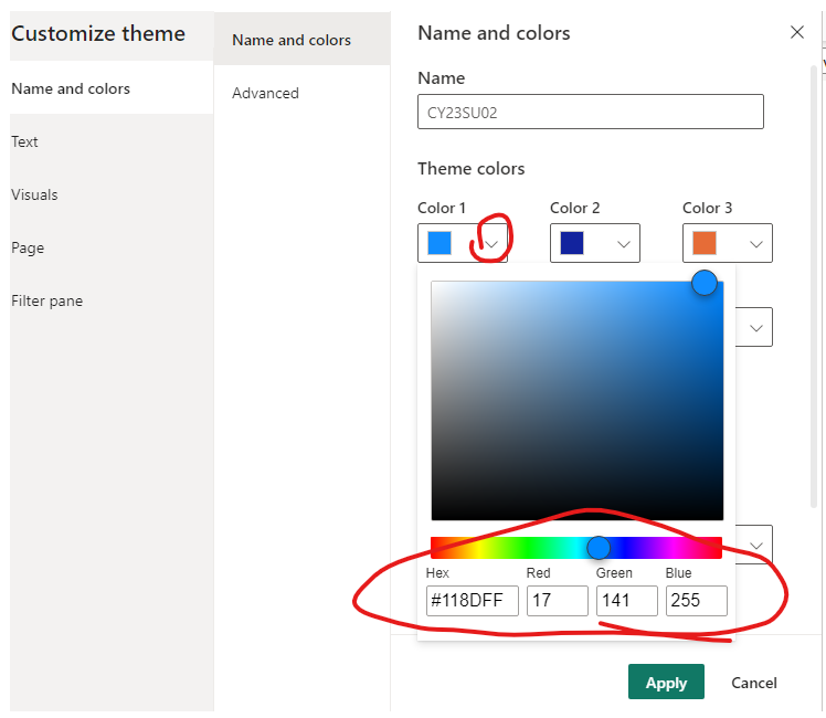 Solved: Customising themes - Microsoft Fabric Community