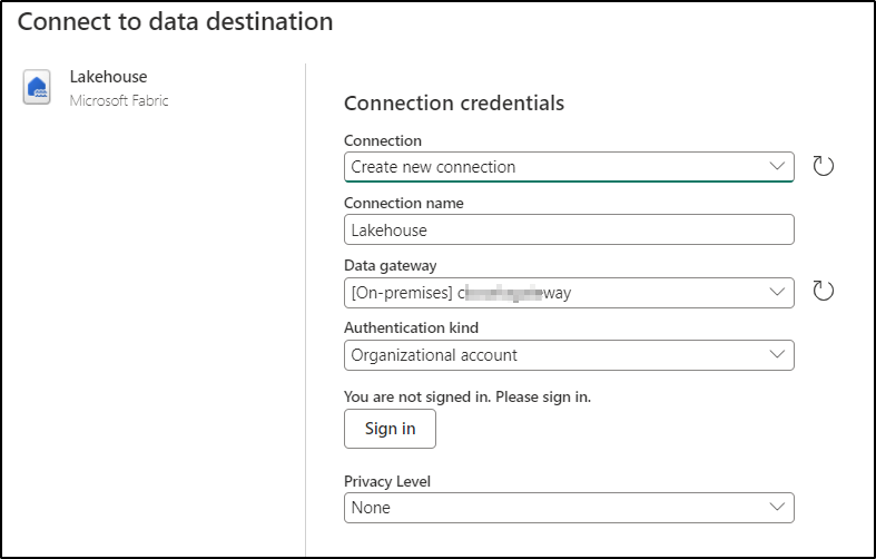 Save onprem SQL Server data into Lakehouse through... - Microsoft ...