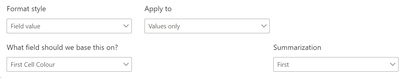 Conditional Formatting based on field value not wo... - Microsoft ...