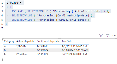 Solved: If one column is blank select another column - Microsoft Fabric ...