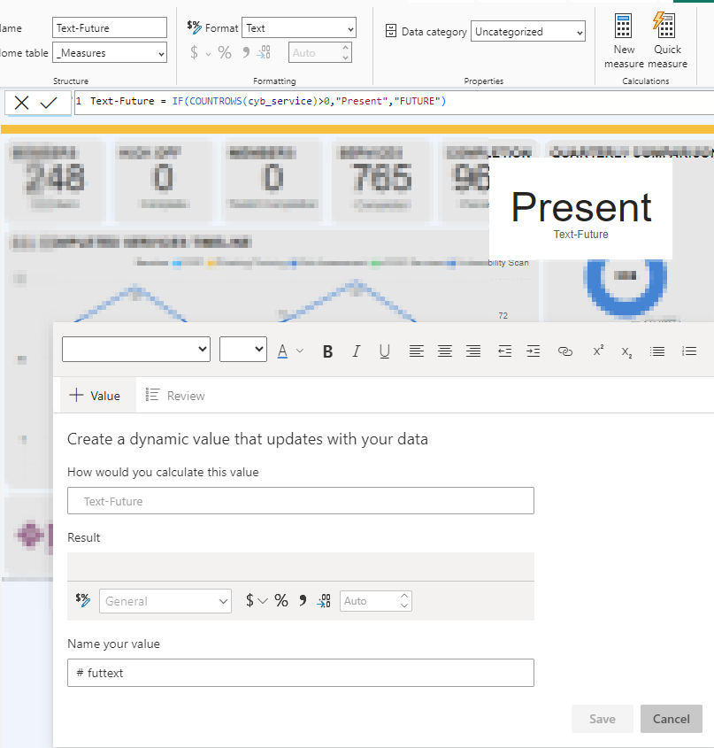 Dynamic Text Never Works - Microsoft Fabric Community