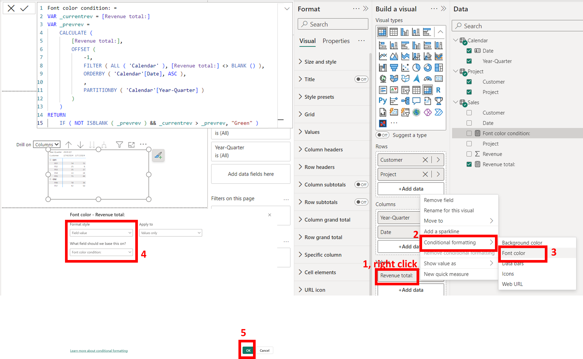 Formatting a matrix - Microsoft Fabric Community