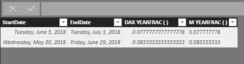 Solved: Yearfrac in Query editor does not work? - Microsoft Fabric ...