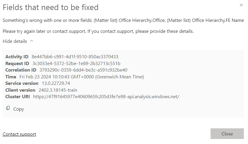 Custom hierarchy giving error when published - Microsoft Fabric Community