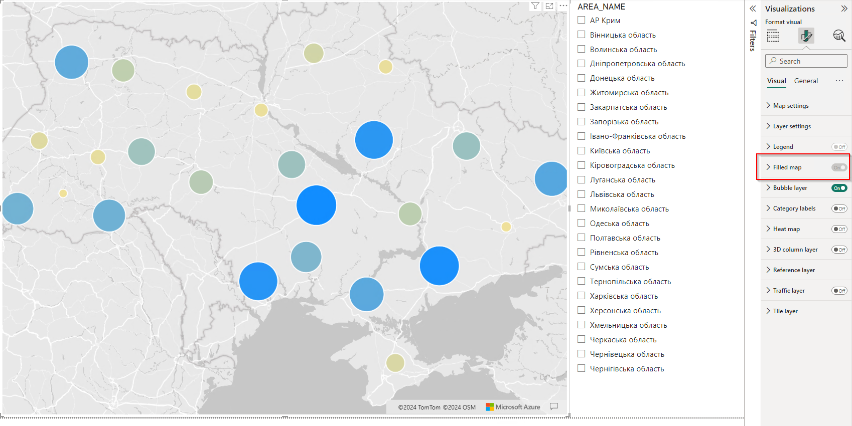 Azure Maps. How to combine Bubble Layer and Filled... - Microsoft ...