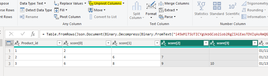 how to model new 'array' score columns for a singl... - Microsoft ...