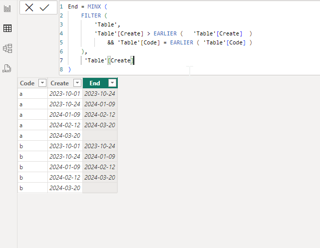 Solved: Create a End date column based on Created date col ...