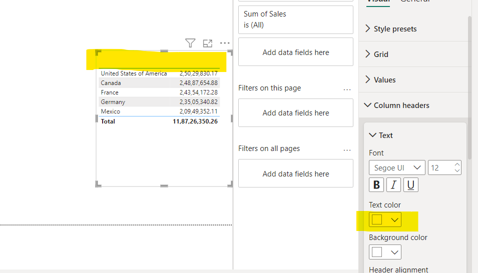 Solved: Remove the column header in Table - Microsoft Fabric Community