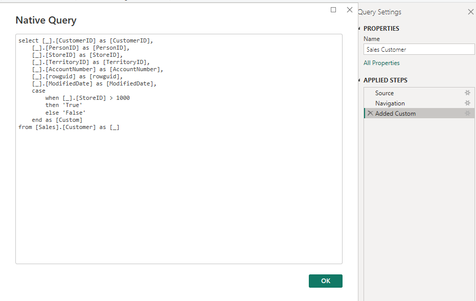 SQL query in Advanced editor for different data so... - Microsoft ...