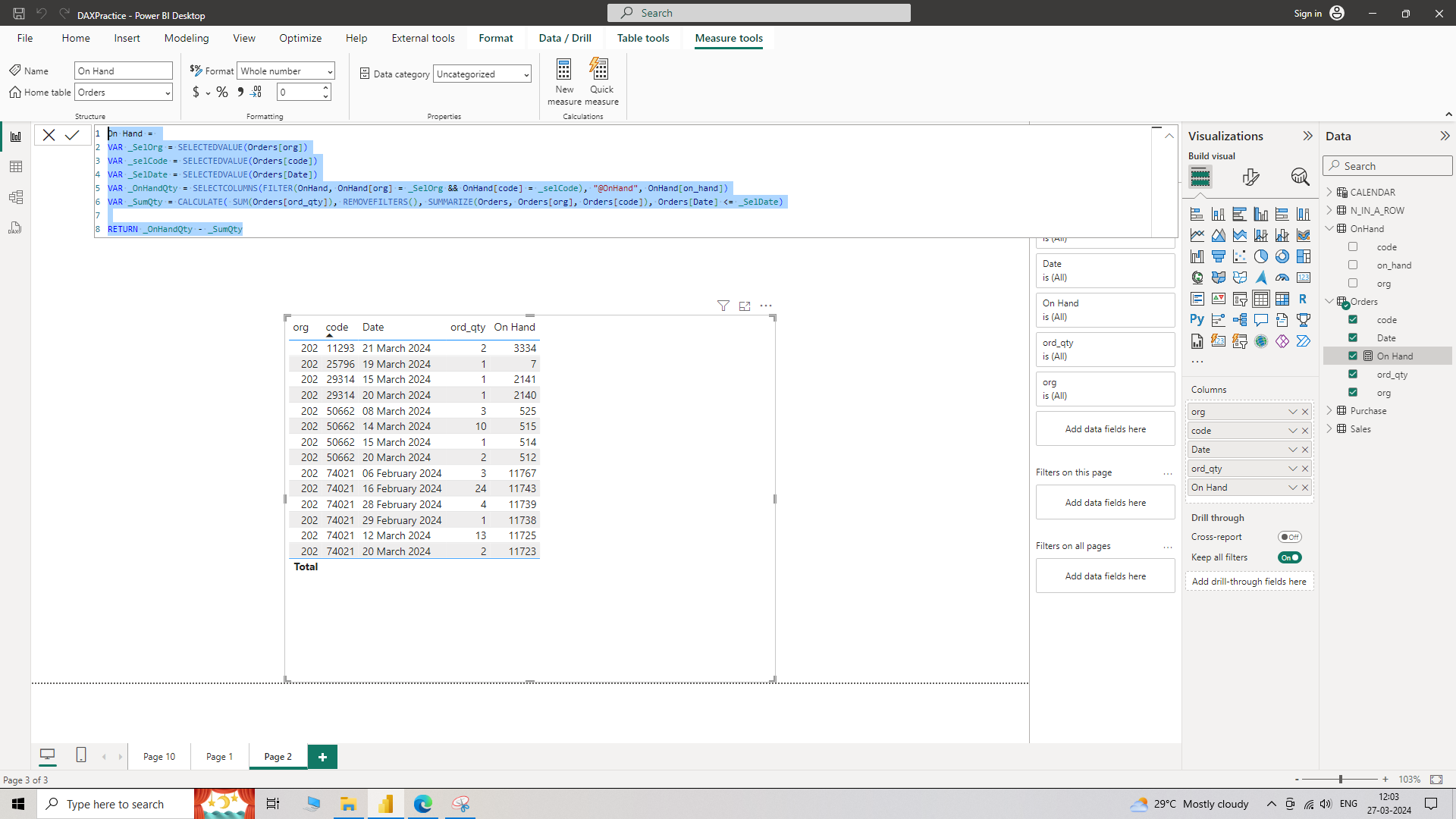 Solved: Running Total based on two values from different t ...