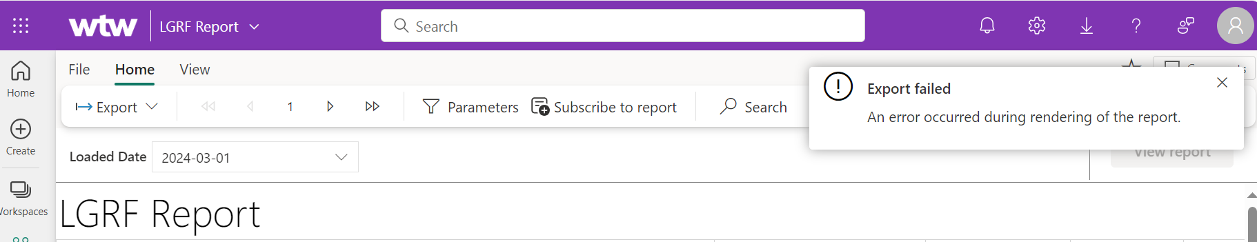 Paginated Report - Export failed - Microsoft Fabric Community