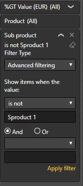 Advanced filter on the specific items that you want removed