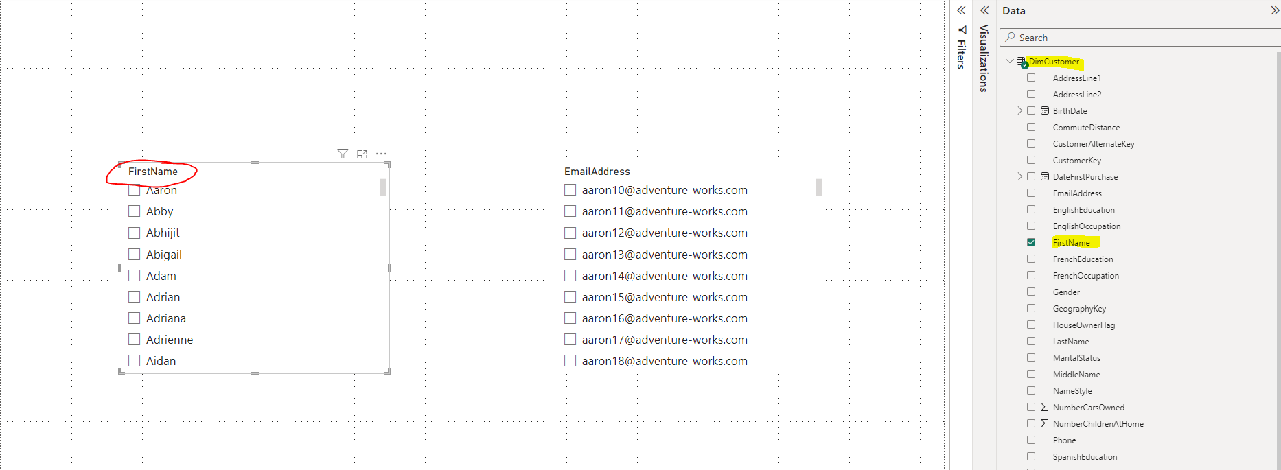 Adding the table name along with the column name i... - Microsoft ...